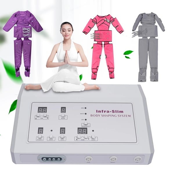 Lymfedrænage massageapparat 220V, trykterapienhed, anti-cellulite & vægttab, violet