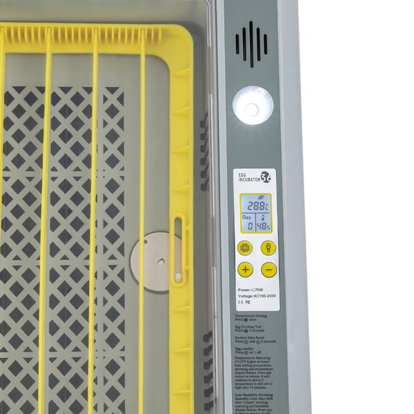 Hautomakone - inkubaattori 36 munaa - Automaattinen kääntö - Lämpö- ja kosteudensäätö - Digitaalinen - Harmaa