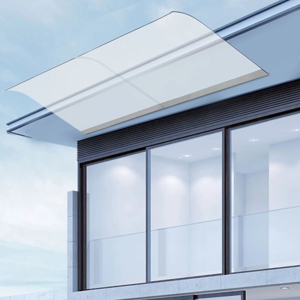 Dørtag Markise - Regntæt Overdækning - 200×40 cm - PET 3,5 mm - Tåler −30–70°C - Hvid