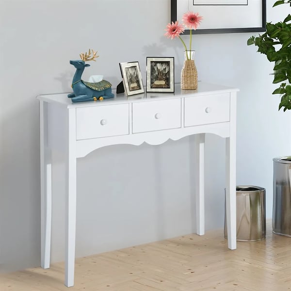 Hallbord - Konsolbord - 3 Lådor - 100x32x85 cm - För Entré/Vardagsrum - Montering Krävs