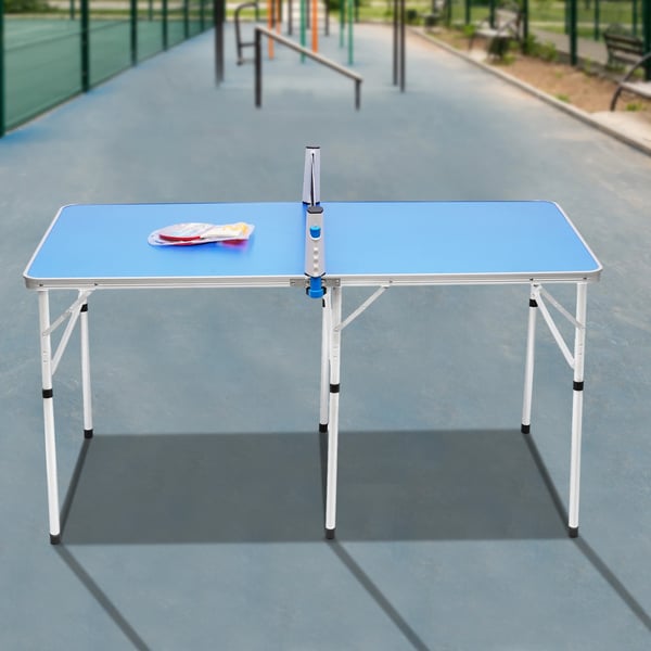 Bordtennisbord - Pingpongbord - Foldbart - Med net - Udendørs - Størrelse 152 x 76 x 76 cm - MDF + Aluminiumslegering - Samling krævet