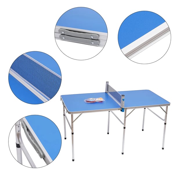 Bordtennisbord - Pingpongbord - Foldbart - Med net - Udendørs - Størrelse 152 x 76 x 76 cm - MDF + Aluminiumslegering - Samling krævet