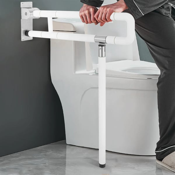WC-tukikaide, seinään asennettava, taitettava, vaaleanharmaa