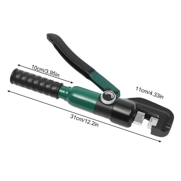 Hydraulisk kabelsko-presstang - Håndcrimper - 4–70 mm² kapacitet - Til metalkabelsko - Grøn