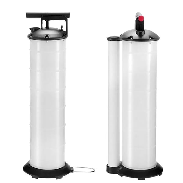 Olie- og væskeudsuger - Vakuumpumpe/transferpumpe - 7 L - Slanger 4/6/8/10 mm - Slangelængde 91 cm - 4,8–11,7 bar - Beholder 64×18 cm - Hvid