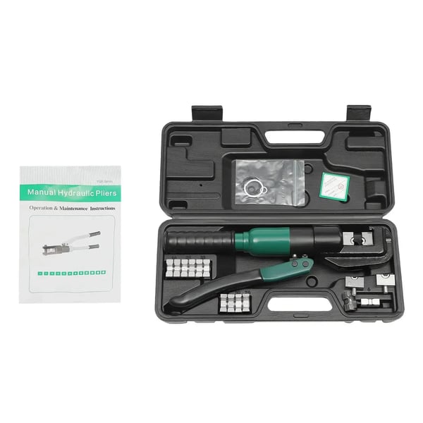 Hydraulisk kabelsko-pres, håndkrimptang 4–70 mm², til kabelsko/terminaler, grøn