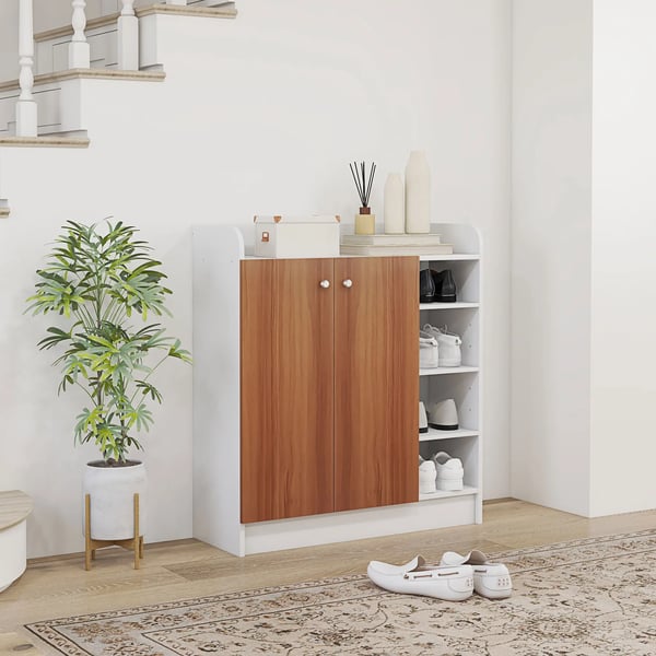 Skoskåp för hall - Skoskåp - 2 dörrar - 83 x 30 x 90 cm - Natur