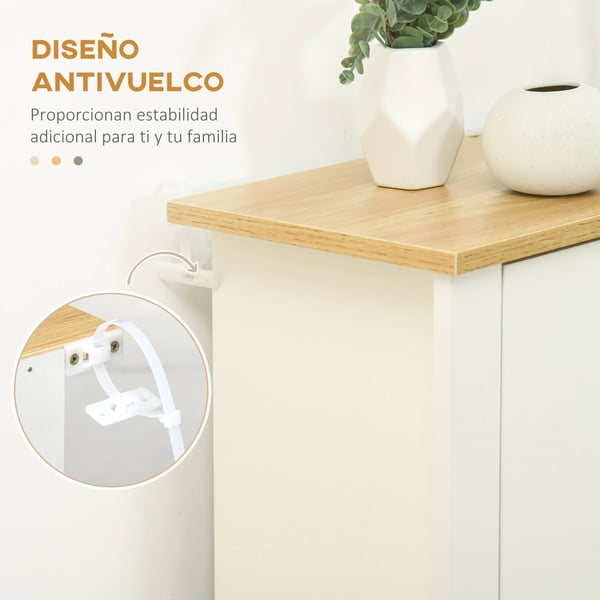 Skoskåp - Skoställ - 3 fällbara lådor - Smal design - 72×26×112 cm - Vit