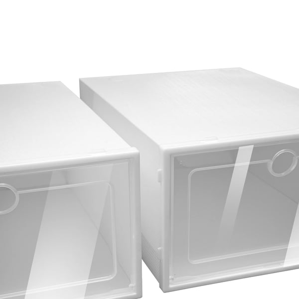 Skokasser 24-pak - Opbevaringsbokse - Stabelbare - 33x23x14 cm - PP-plast - Til sko op til EU 44 - Hvid