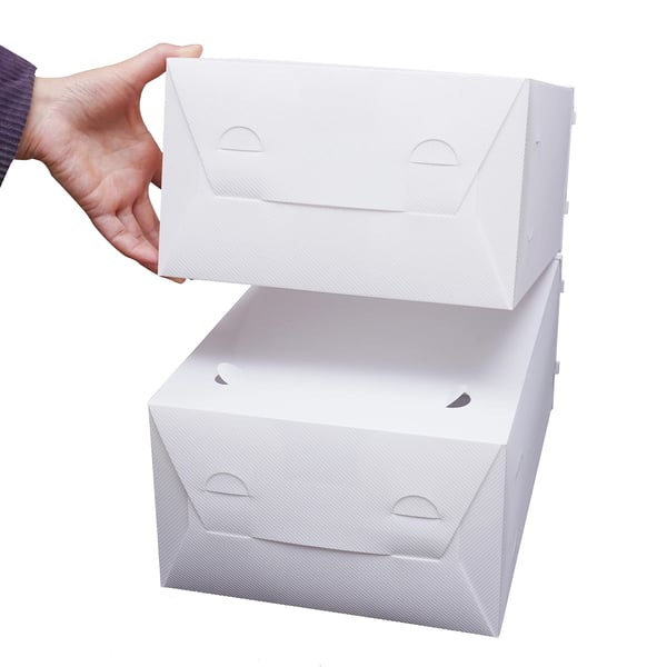 Skokasser 24-pak - Opbevaringsbokse - Stabelbare - 33x23x14 cm - PP-plast - Til sko op til EU 44 - Hvid