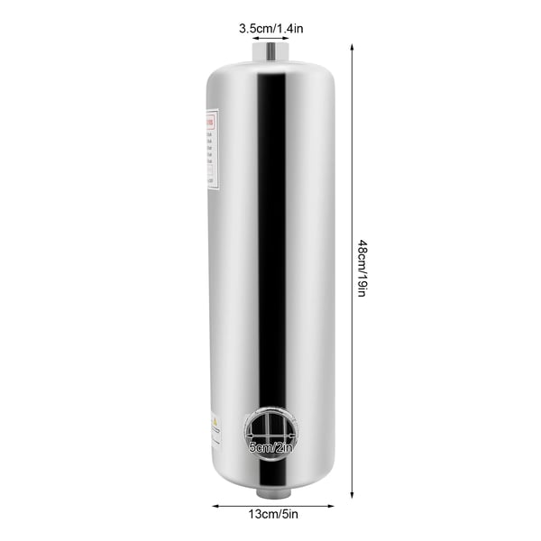 Poolvarmeveksler - Poolvarmer - 60 kW - 485×134 mm - Rustfrit stål - Hvid