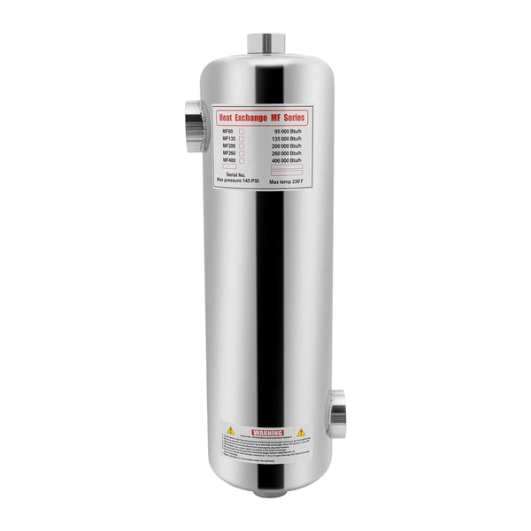 Uima-altaan lämmönvaihdin - Uima-altaan upotuslämmitin - 28 kW - Ruostumatonta terästä - 292×134 mm - Hopea