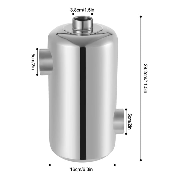 Pool varmeveksler - Nedsænkelig poolvarmer - 28 kW - Rustfrit stål - 292×134 mm - Sølv