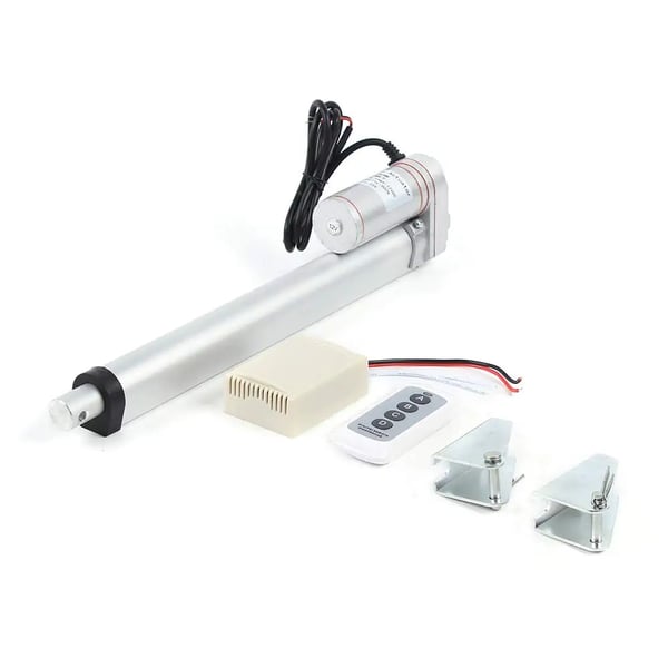 Sähköinen lineaaritoimilaite - 250 mm isku - Jännite 12 V DC - Langaton kaukosäädin - Automaattinen nosto - Teollisuuteen ja kotiin - Hopea