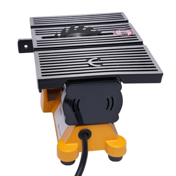 Elektrisk bordsav, 90 W, 4500 o/min, træ-/metalskæring, rundsavklinge, gul/sort