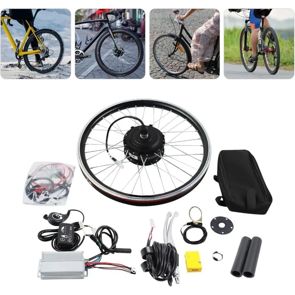 Elcykel konverteringssæt, 20 tommer forhjul, 36V 250W navmotor, LED-display, op til 30 km/t, sort