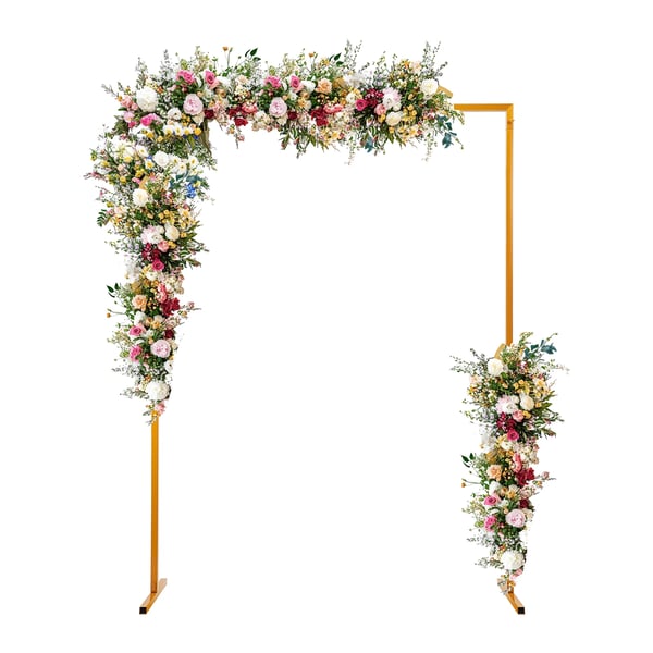 Ballon- og blomsterbue - Justerbart metalstativ - Højde 1,5 m - Jern - Med baser - Str. L - Orange