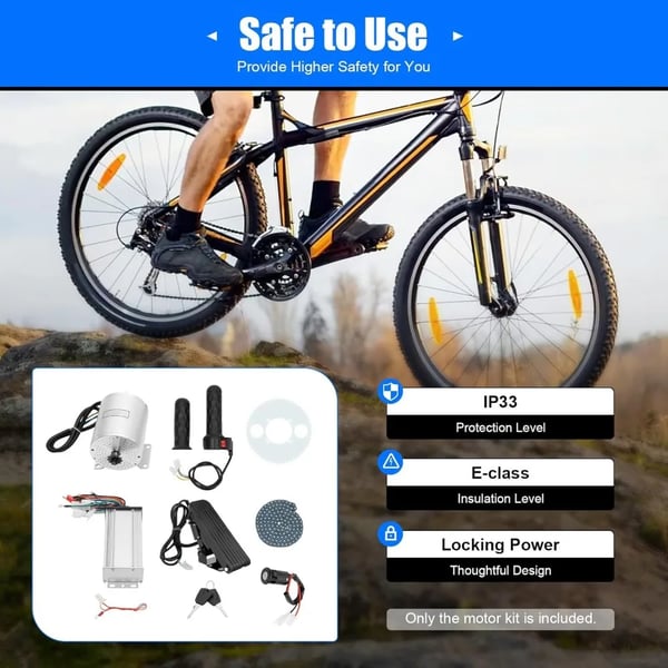 48–72V 3000W børsteløst motorsæt, E-bike/Go-kart, 6000 o/min, med controller og gashåndtag, DC, lysegrå