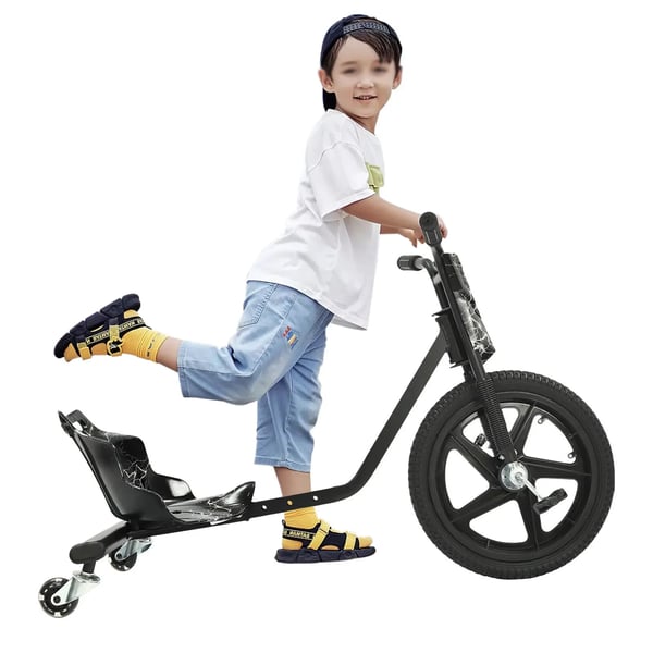 Drift trike - Lasten kolmipyörä - 3 pyörää - Driftaus ja leikkiin - Ulkokäyttöön - Musta