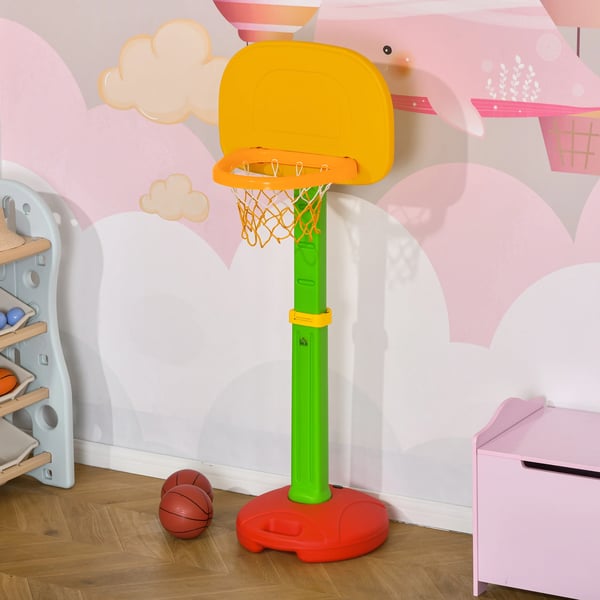 Basketkorg för Barn - Set med Ställning - Höjdjusterbar - 2 Bollar - Pump - För 3–6 År