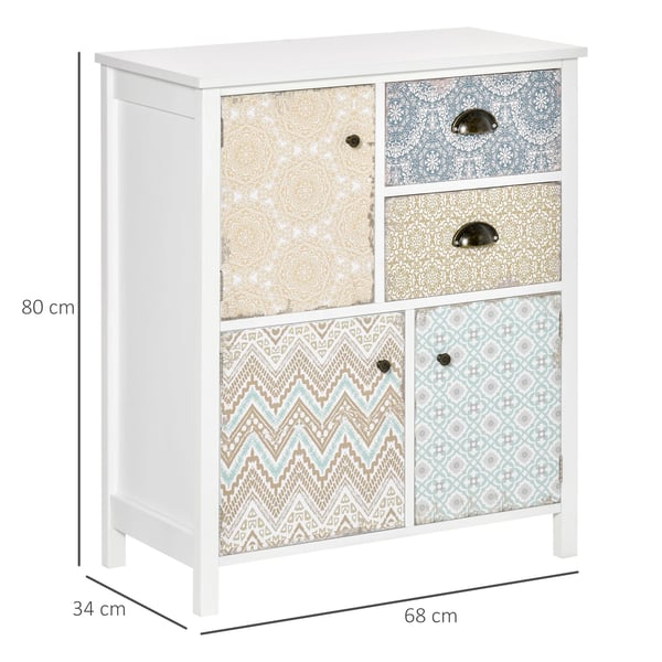 Boho nattduksbord - Sängbord - Modern marockansk stil - Trä - 2 lådor, 3 fack - Vältskydd
