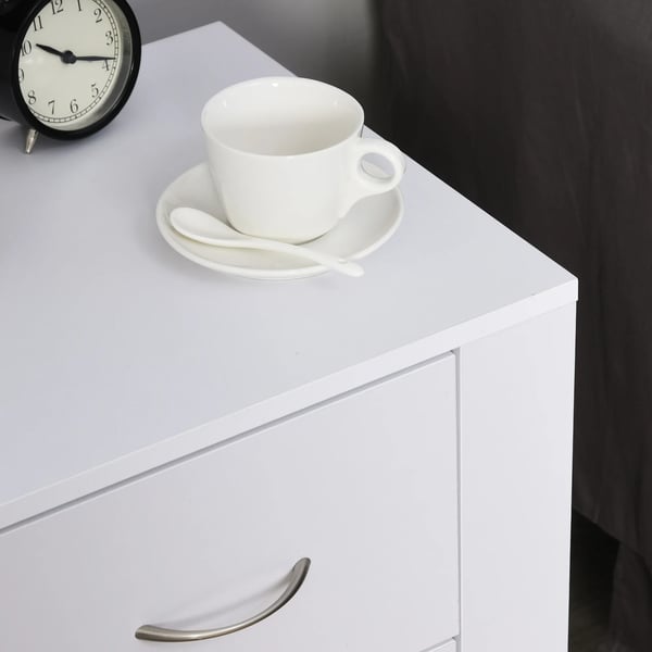 Sängbord - Nattduksbord - 2 Lådor - Stabil Ram - Modern Marockansk Stil - 48x39x54 cm - Vit
