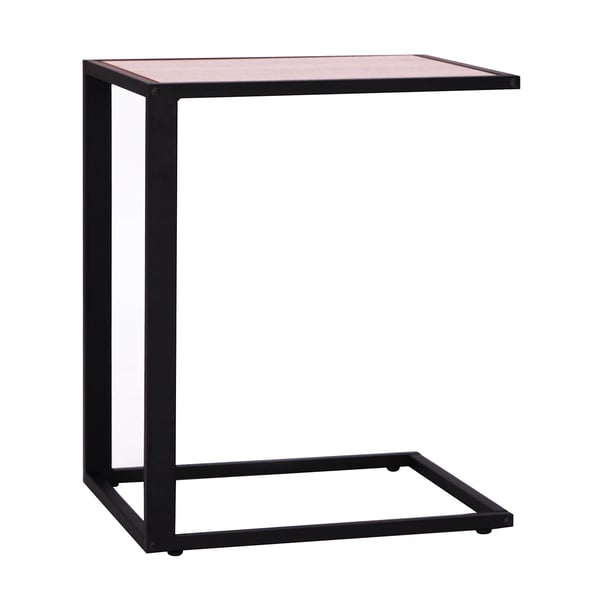 Sidobord för soffa - C-form - Metallram - 40,6 x 50,8 x 64,2 cm - Svart
