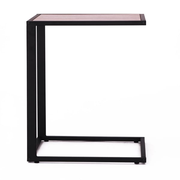 Sidobord för soffa - C-form - Metallram - 40,6 x 50,8 x 64,2 cm - Svart