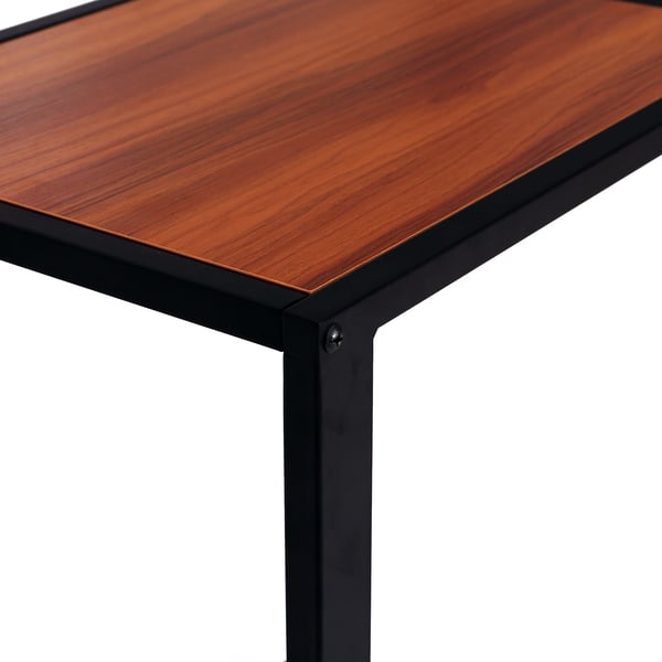 Sidobord för soffa - C-form - Metallram - 40,6 x 50,8 x 64,2 cm - Svart
