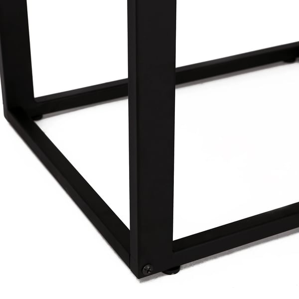 Sidobord för soffa - C-form - Metallram - 40,6 x 50,8 x 64,2 cm - Svart