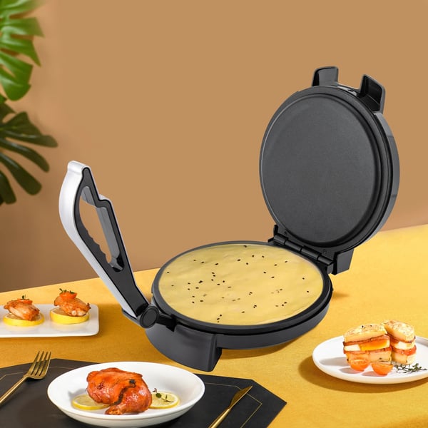 BM-926 sähköinen pannukakku- ja tortillaprässi, 1200 W, 220 V, musta, flatbreadille, naanille ja munakkaille