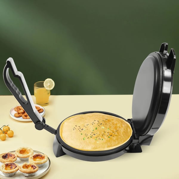 BM-926 sähköinen pannukakku- ja tortillaprässi, 1200 W, 220 V, musta, flatbreadille, naanille ja munakkaille