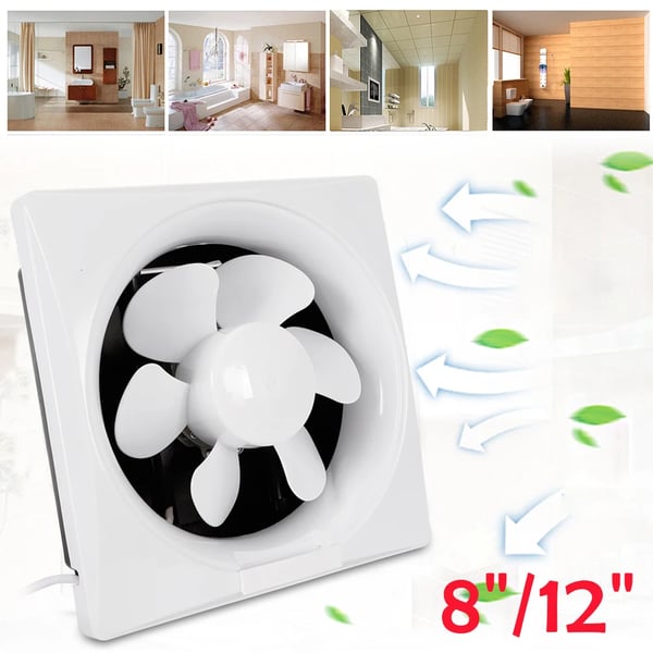 Badeværelsesventilator, udsugningsventilator, støjsvag drift, grå – til køkken, WC, bad, loft, skur & garage