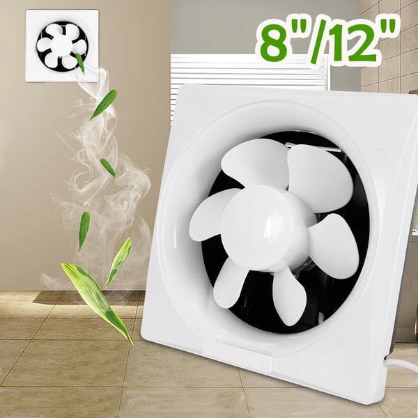 Badeværelsesventilator, udsugningsventilator, støjsvag drift, grå – til køkken, WC, bad, loft, skur & garage