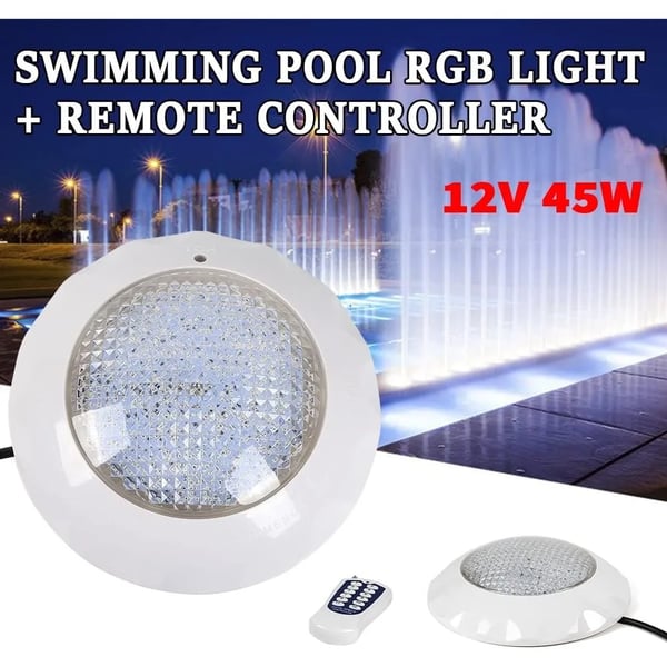 RGB LED-allasvalo, 45W AC12V uppoasennettava vedenalainen kohdevalo, uima-allas/spa, kaukosäädin, väri: rosa