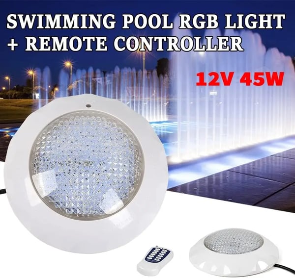 RGB LED-allasvalo, 45W AC12V uppoasennettava vedenalainen kohdevalo, uima-allas/spa, kaukosäädin, väri: rosa