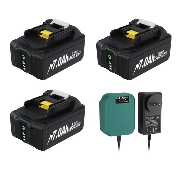 Akku Makita 18V BL1830/BL1860, vaihtoakku 7000 mAh Li-ion 18650, LXT400-yhteensopiva, armeijanvihreä