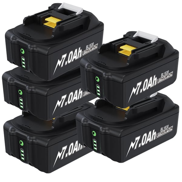 BL1830 akku, 18V Li-ion 7000 mAh 18650, Makita LXT -yhteensopiva (BL1860/LXT400), ruskea