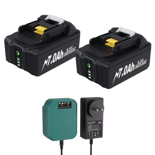 Batteri til Makita LXT 18V, erstatningsbatteri BL1830, 7000mAh Li‑ion 18650, grøn, kompatibel med BL1860/LXT400