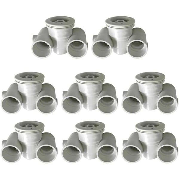 Pool spa jet-munstycken, massage-jet 8-pack, 48 mm anslutning, kraftigt flöde, vit
