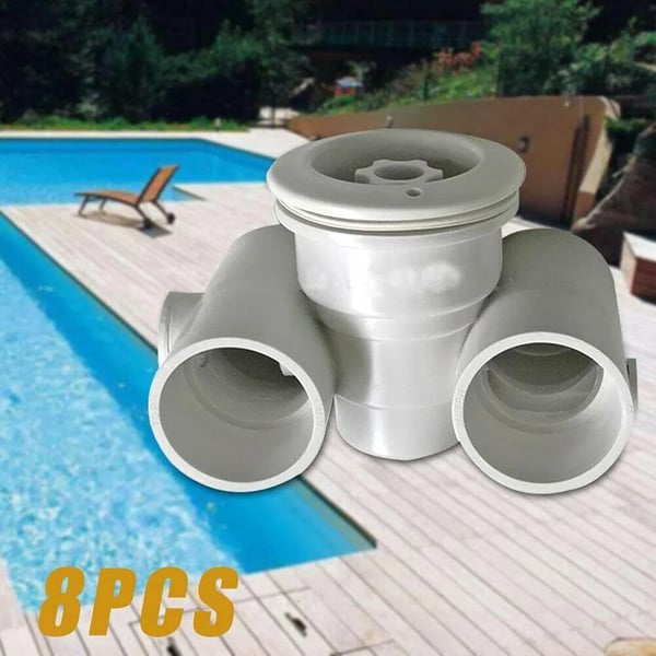 Pool spa jet-munstycken, massage-jet 8-pack, 48 mm anslutning, kraftigt flöde, vit