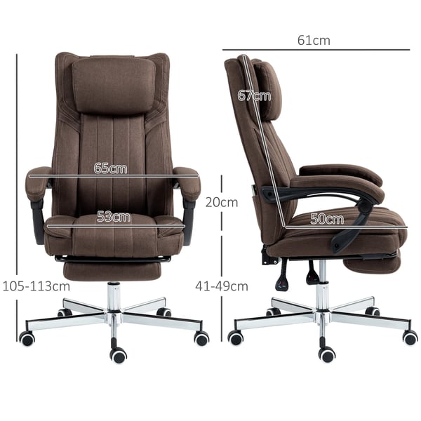 Massagestol - Elektrisk massagefåtölj - 6 Massagepunkter - Fjärrkontroll - Mörkbrun