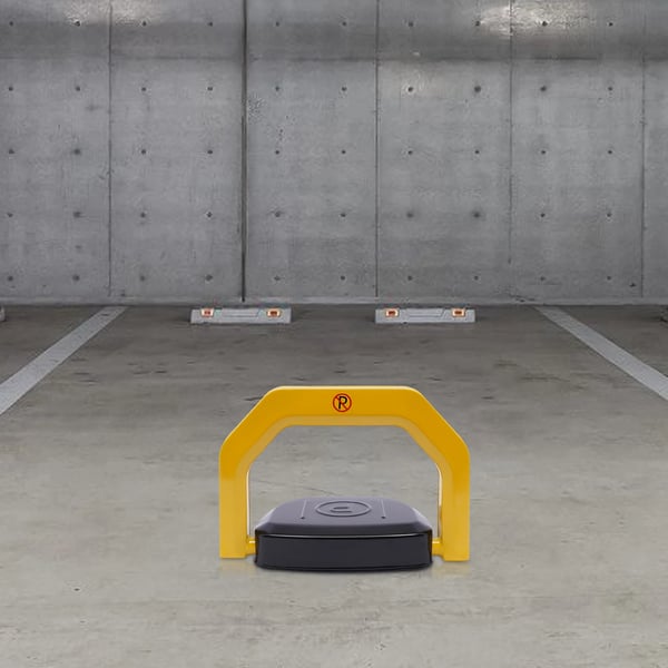 Parkeringslås - Automatisk parkeringsbøjle - Fjernbetjening - Sammenklappelig - Med sensor - Vandtæt - Trykbestandig - Gul