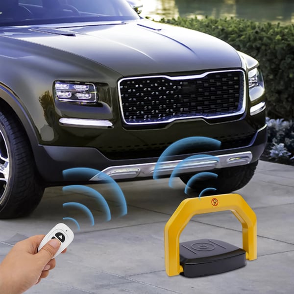 Parkeringslås - Automatisk parkeringsbøjle - Fjernbetjening - Sammenklappelig - Med sensor - Vandtæt - Trykbestandig - Gul