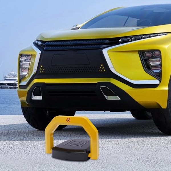 Parkeringslås - Automatisk parkeringsbøjle - Fjernbetjening - Sammenklappelig - Med sensor - Vandtæt - Trykbestandig - Gul