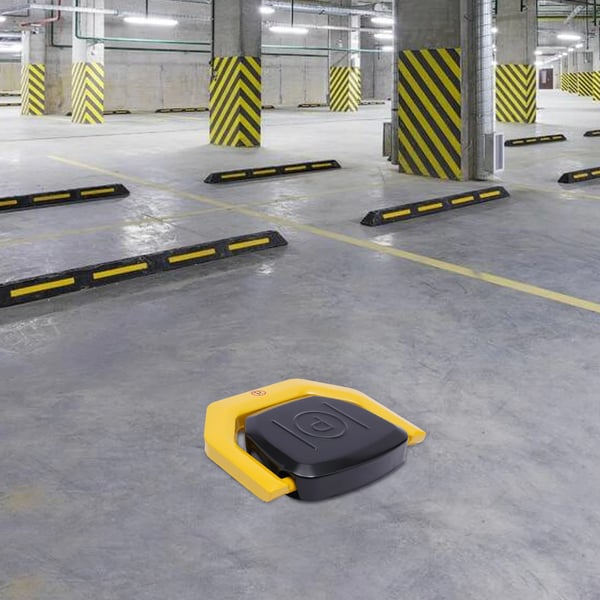 Parkeringslås - Automatisk parkeringsbøjle - Fjernbetjening - Sammenklappelig - Med sensor - Vandtæt - Trykbestandig - Gul