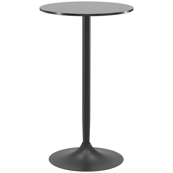 Barbord - Ståbord - Runt - Melaminskiva - Stålram - Ø 60 cm - Höjd 102 cm - Svart