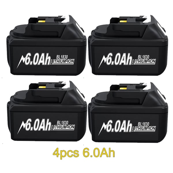 Erstatningsbatteri til Makita 18V, 6Ah 18650 Li-ion, passer til BL1830/BL1840/BL1850, genopladeligt, himmelblå