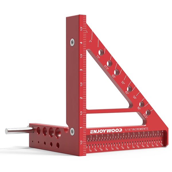 3D multivinkel vinkel - Kombinationsvinkel - Metrisk skala mm/cm - 22,5–90° gradskive - Hulpositionering - 12,7 cm - Guld