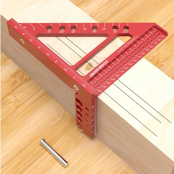 3D multivinkel vinkel - Kombinationsvinkel - Metrisk skala mm/cm - 22,5–90° gradskive - Hulpositionering - 12,7 cm - Guld